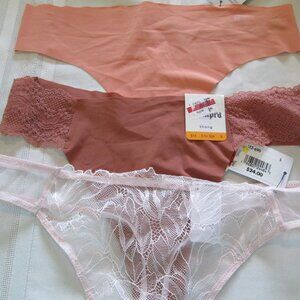 3 Pair of Thong Panties DKNY, B.tempt'd and Calvin Klein NWT Sz S
